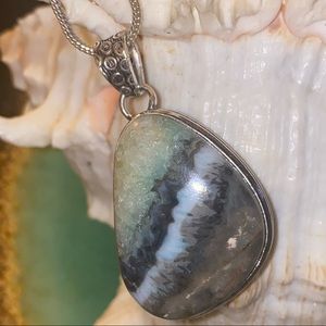 Rare Caribbean banded ocean Jasper Pendant